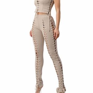 2PC Vomtrello Laced up pant set